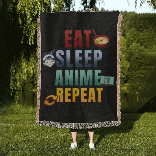 Eat Sleep Anime Repeat Cute Manga Animes Woven Blankets