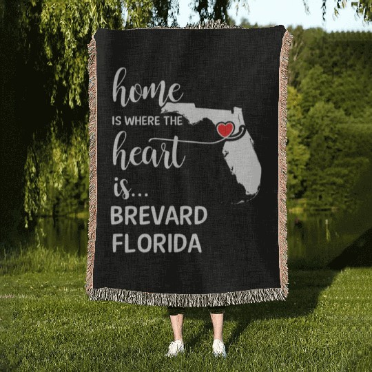 Brevard County Florida Is Where My Heart Is Cool Woven Blankets