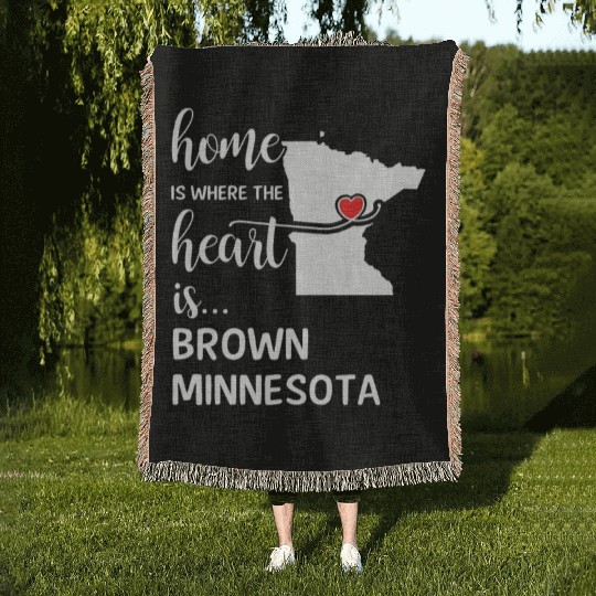 Brown County Minnesota Is Where My Heart Is Gift Woven Blankets