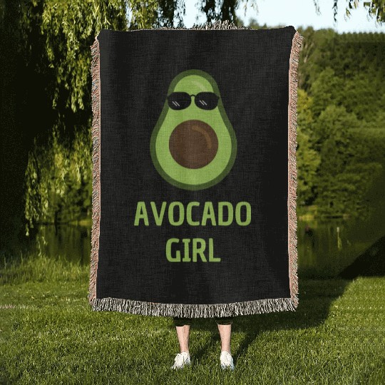 Avocado Girl Woven Blankets