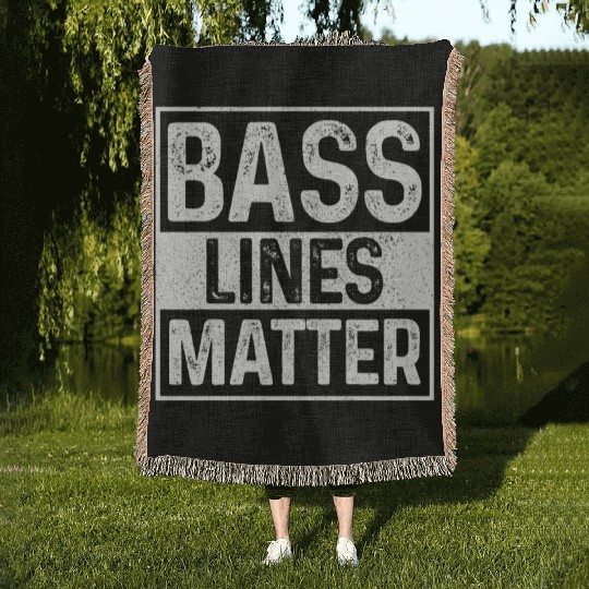 Bass Lines Matter Bass Player DnB Woven Blankets