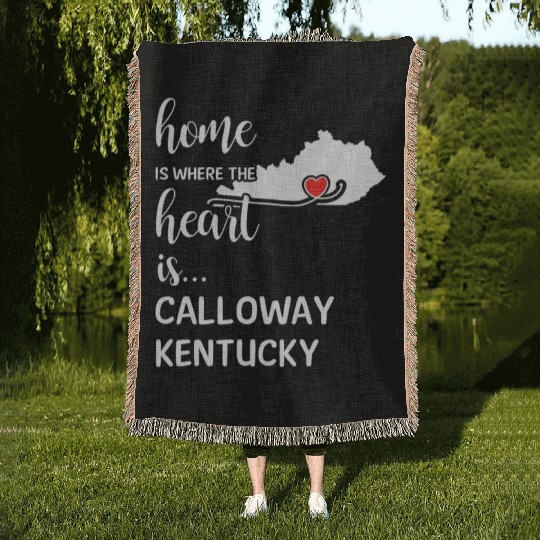 Calloway County Kentucky Is Where My Heart Is Gift Woven Blankets