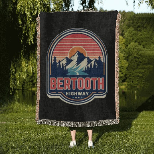 Beartooth Highway US 212 Woven Blankets