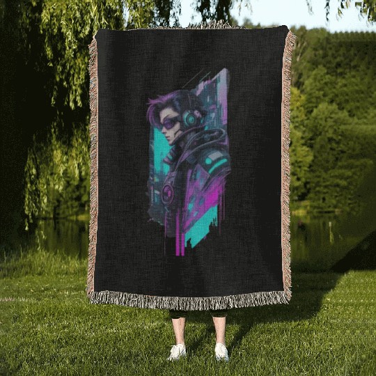 sci fi character v10 Woven Blankets
