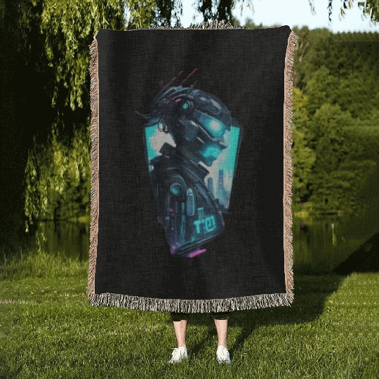 sci fi character v7 Woven Blankets