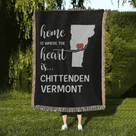 Chittenden County Vermont Is Where My Heart Is Woven Blankets