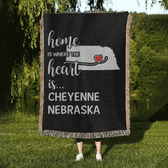Cheyenne County Nebraska Is Where My Heart Is Gift Woven Blankets