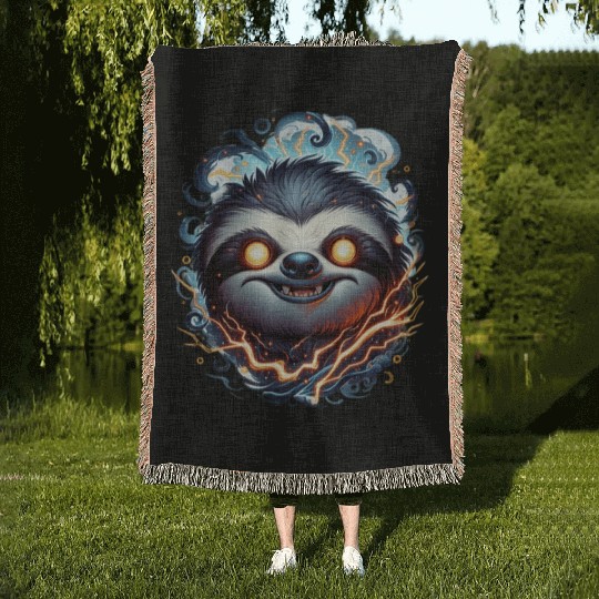Ethereal Flame Sloth Woven Blankets