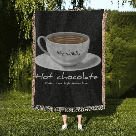 Drink Hot chocolate good winter Yardside font Woven Blankets