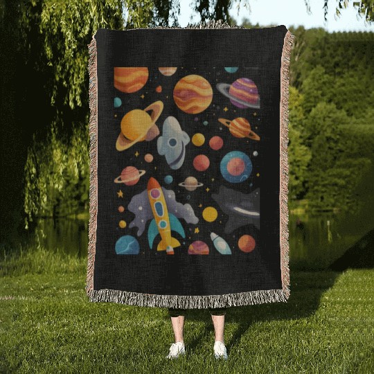 Galactic Elegance: A Celestial Symphony Woven Blankets