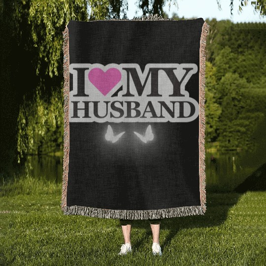 I love my husband Woven Blankets