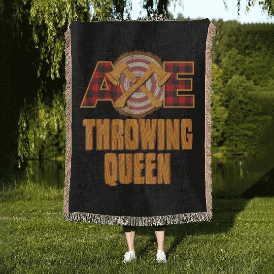Axe Throwing Queen Gift For Her Woven Blankets