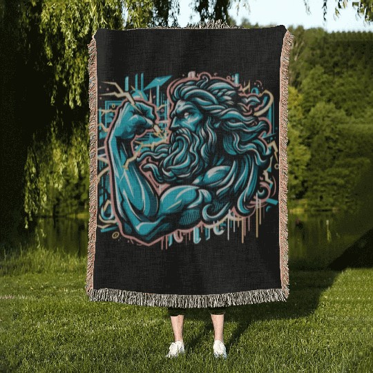 Zeus Lightning King Woven Blankets