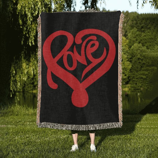Love Heart Woven Blankets