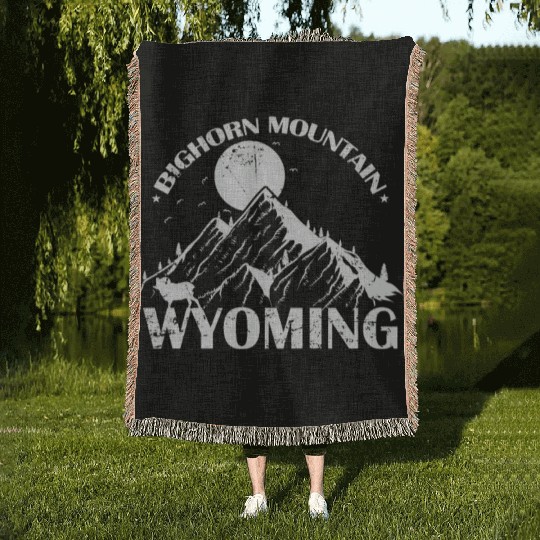 Bighorn Mountain Wyoming Montana USA Woven Blankets