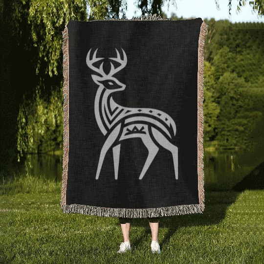 Deer Native American Zodiac Woven Blankets