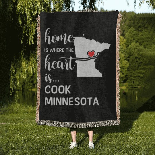 Cook County Minnesota Is Where My Heart Is Gift Woven Blankets