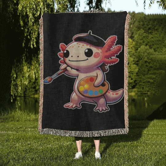 Painter Art Artist Axolotl Woven Blankets