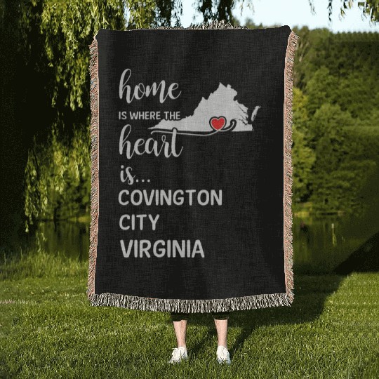 Covington City County Virginia Is Where My Heart Woven Blankets