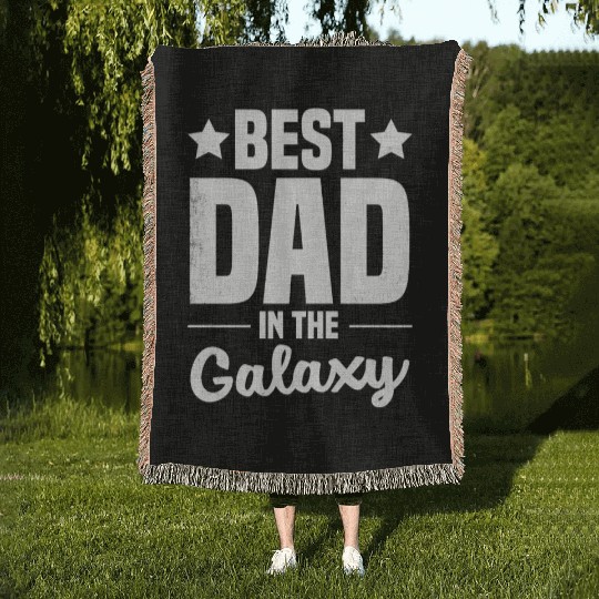 Best Dad in the Galaxy Woven Blankets