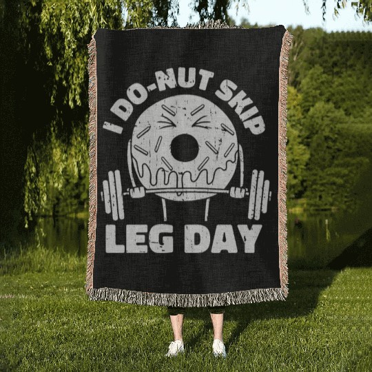 Fitness Donut Funny Donut Gym Woven Blankets