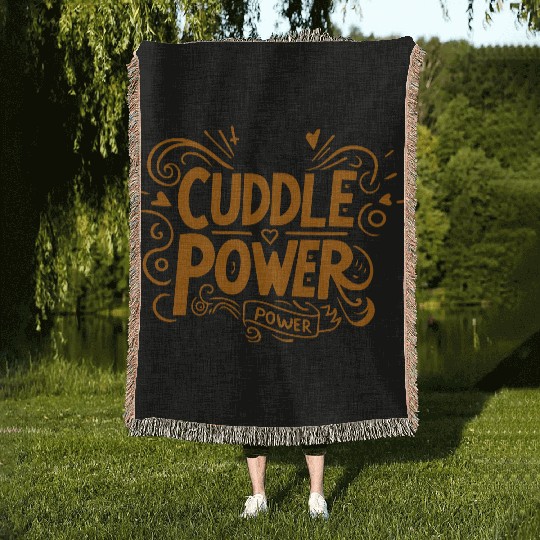 Typography Woven Blankets Design Cuddle Power