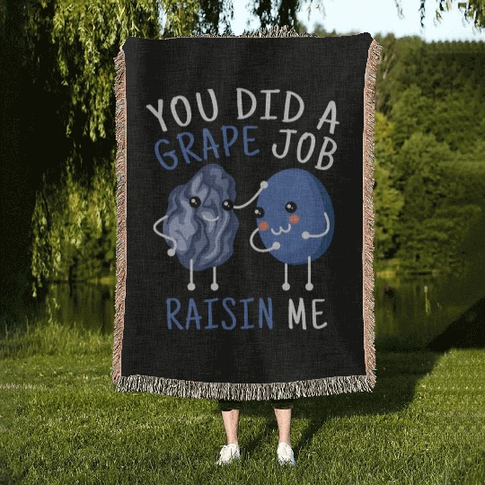Grape Job Raisin Grapes Woven Blankets