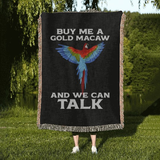 Blue Gold Macaw Ornithologist Enthusiast Gift Woven Blankets