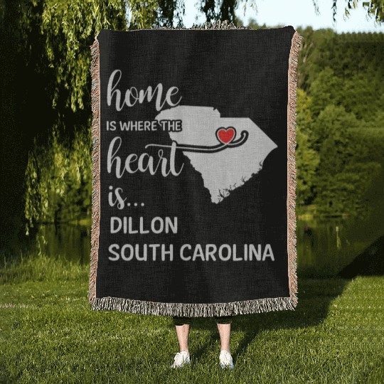 Dillon County South Carolina Is Where My Heart Is Woven Blankets