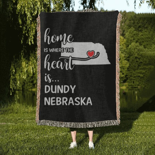 Dundy County Nebraska Is Where My Heart Is Gift Woven Blankets