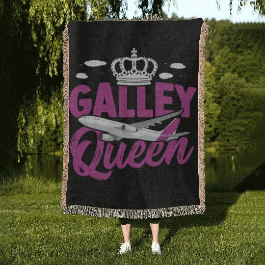 Galley Queen Flight Attendant Aviation Woven Blankets