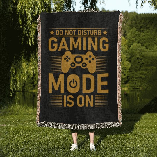 DO NOT DISTURB GAMING MODE IS ON Woven Blankets
