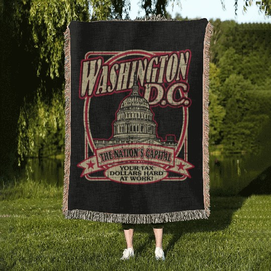 Washington D.C. Souvenir Satire Woven Blankets