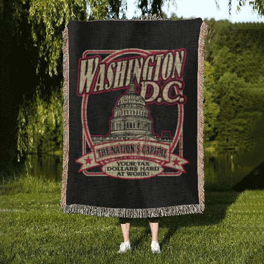 Washington D.C. Souvenir Satire Woven Blankets