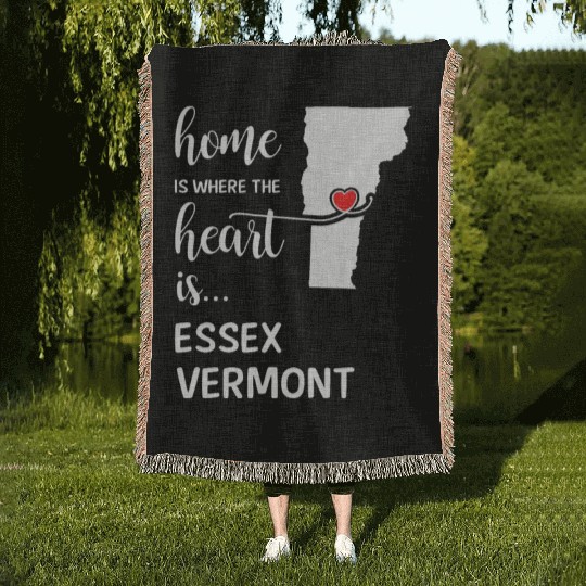 Essex County Vermont Is Where My Heart Is Gift Woven Blankets
