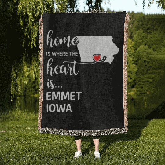 Emmet County Iowa Is Where My Heart Is Gift Woven Blankets