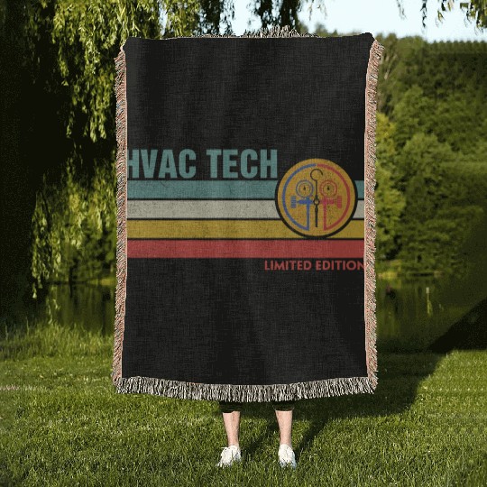 HVAC Technician Limited Edition Funny HVAC Mechani Woven Blankets