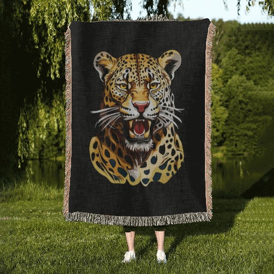 The jaguar Woven Blankets