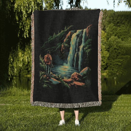 Photography Waterfall Nature Photographer Camera Woven Blankets
