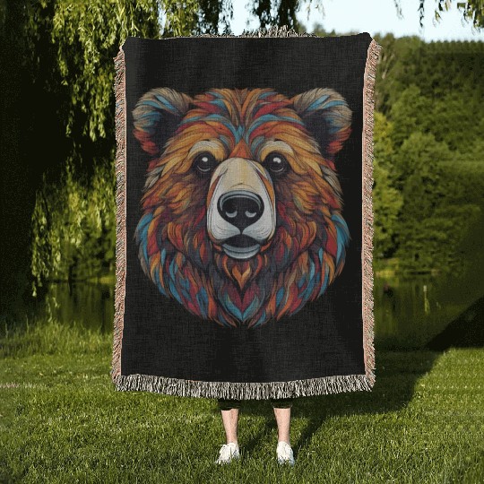 Grizzly Bear Woven Blankets