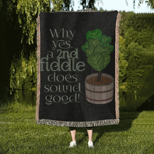 2nd fiddle... leaf fig Woven Blankets