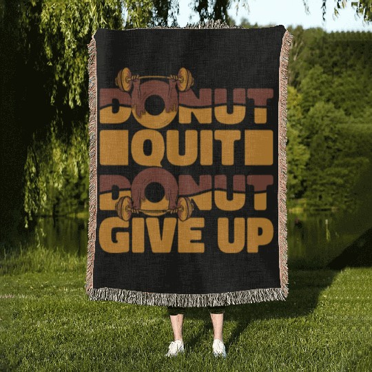 Fitness Donut Funny Donut Gym Woven Blankets