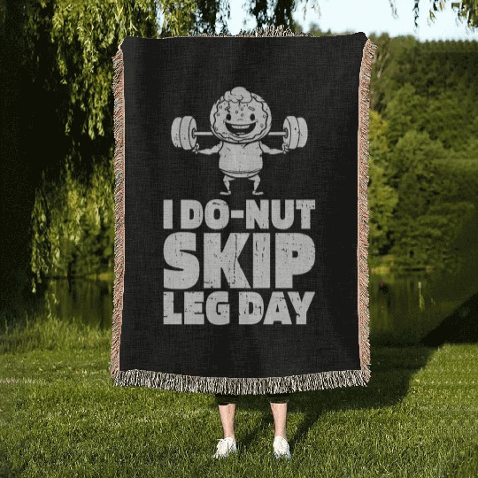 Fitness Donut Funny Donut Gym Woven Blankets
