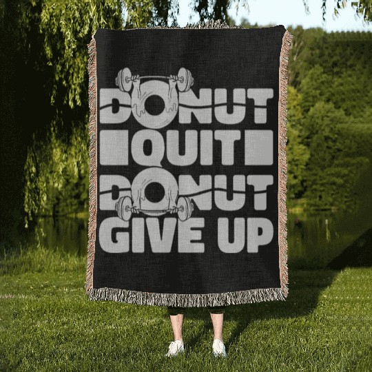 Fitness Donut Funny Donut Gym Woven Blankets