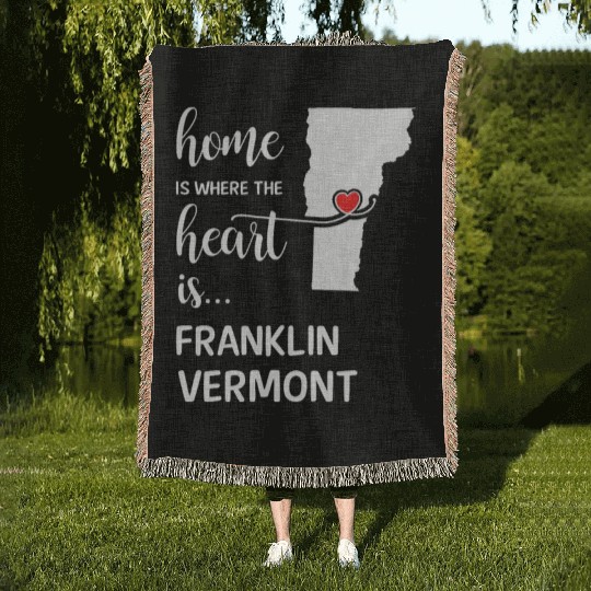 Franklin County Vermont Is Where My Heart Is Gift Woven Blankets