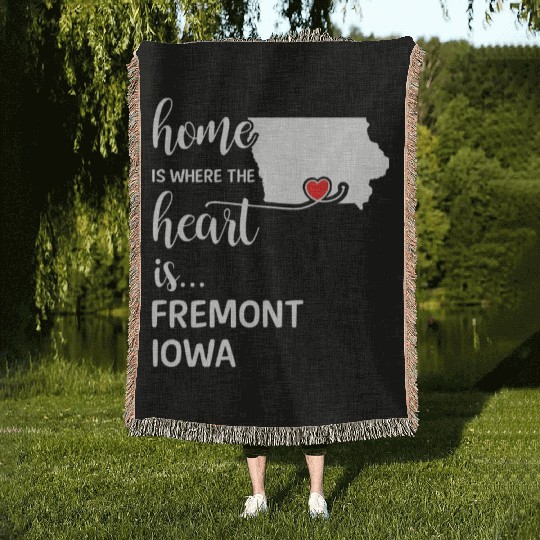 Fremont County Iowa Is Where My Heart Is Gift Woven Blankets