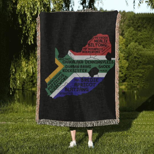 South Africa Flag Food Maps Africans Woven Blankets