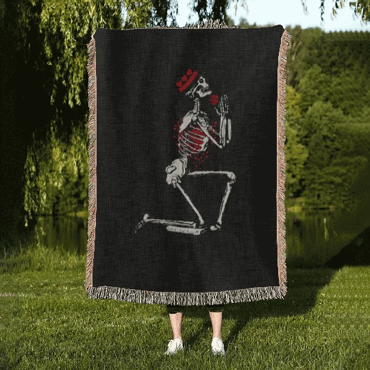 Skeleton Until Death Do Us Part Woven Blankets