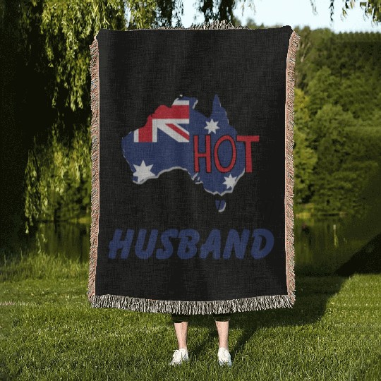 I Love My Hot Australian Husband Wife Woven Blankets