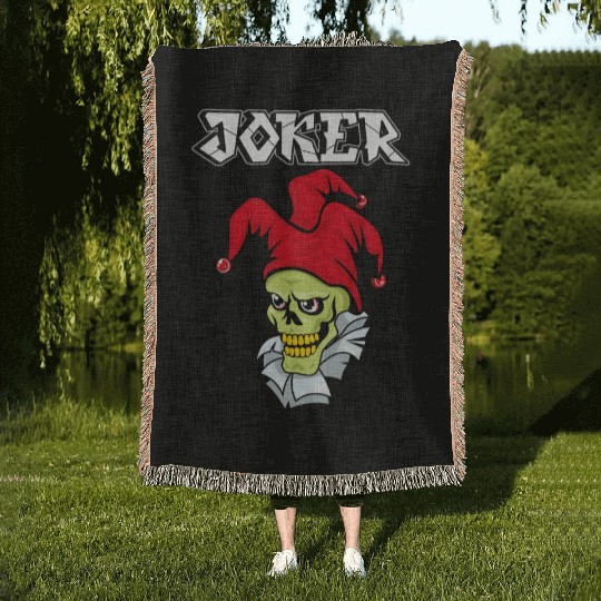 skull joker Woven Blankets
